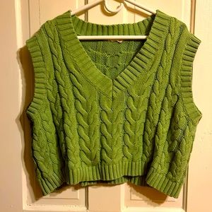 Green Knit Sweater Vest